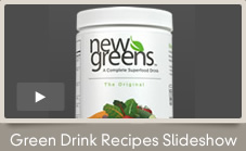 NewGreens is a powerful antioxidant drink mix that contains a blend of chlorella, spirulina, organic barley, organic wheat grass, and 13 vegetables including carrot, spinach, tomato, kale, beets and broccoli.