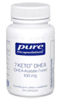 KETO DHEA, a safe and natural metabolite of DHEA, was the subject of research for over a decade at the University of Wisconsin in Madison. Of over 150 DHEA compounds tested, 7-KETO proved to be the most promising form. Researchers discovered that 7- KETO does not convert to testosterone or estrogen, minimizing androgenic activity, and supports various physiological processes. It is several times more potent than DHEA in stimulating the thermogenic enzymes. - 7-KETO DHEA